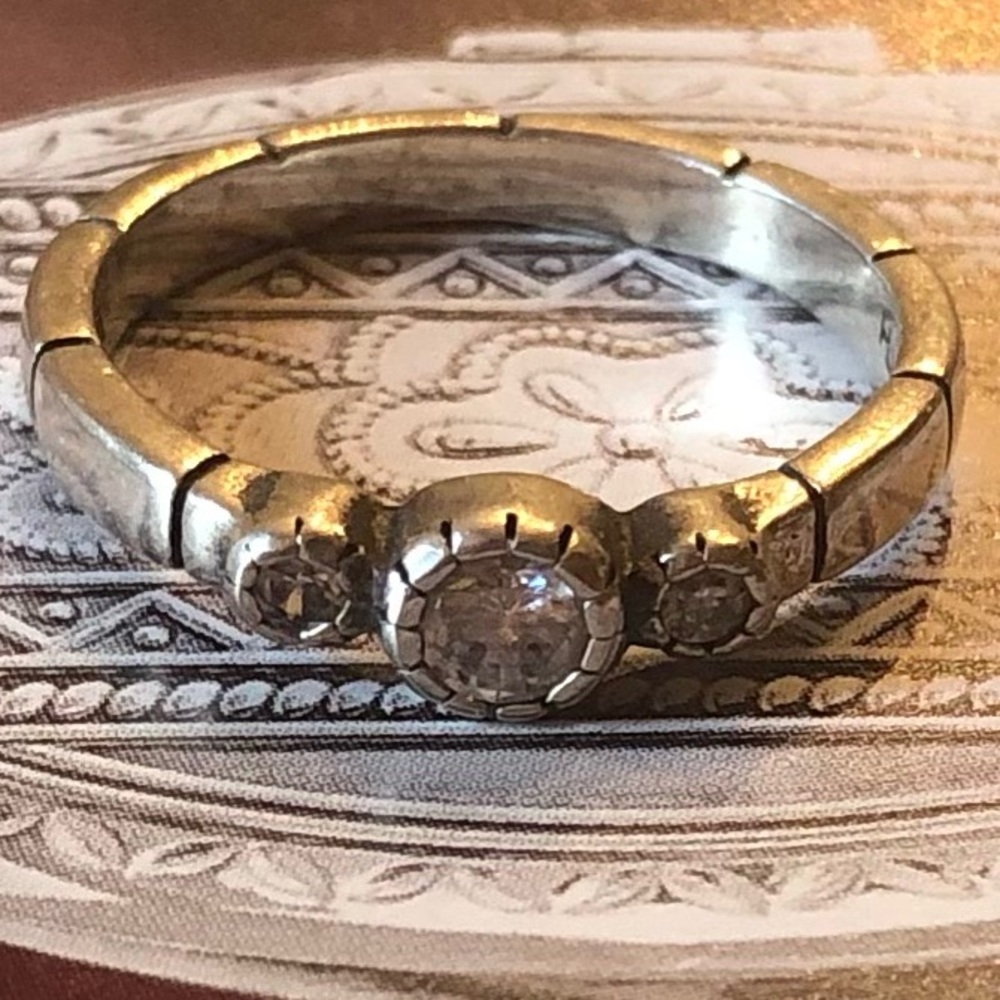 Silpada Sterling Silver Cubic Zirconia “Trio” Ring R2271